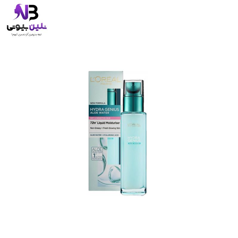 Loreal Paris Moisture Therapy Dry And Sensitive Skin آبرسان پوست خشک تا حساس هیدرا جنیوس لورآل L’oreal حجم 70میل